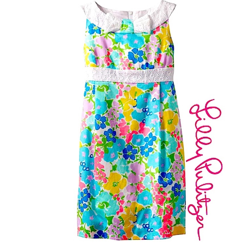 LILLY PULITZER Spring Fling Mini Henley Dress Sz 14 - Picture 1 of 7